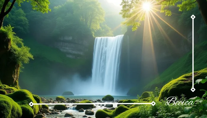 Silk Fall in Jiri Mountain with lush greenery and mist Silk Fall in Jiri Mountain with lush greenery and mist
